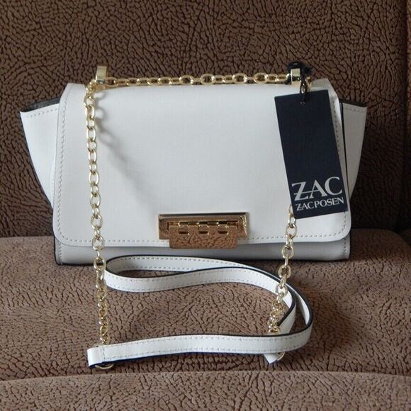 ZAC ZAC POSEN EARTHA Mini Chain Crossbody Ivory NS Handbag Authentic NWT $325 - Picture 9 of 14